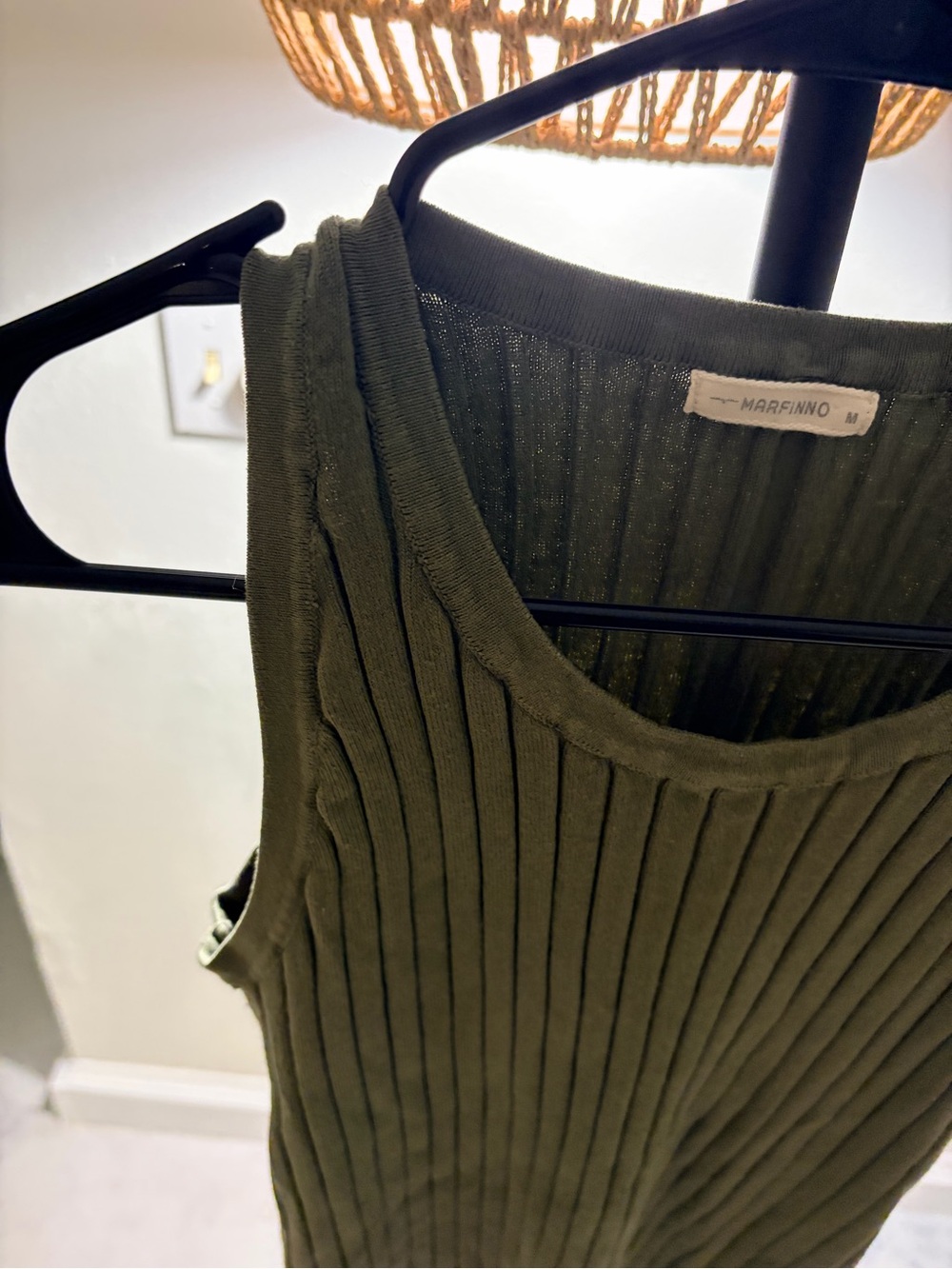Olive Ribbed Tank Top - Picture 5 of 7